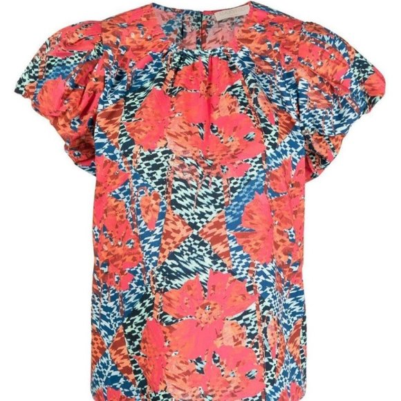 ULLA JOHNSON Iren abstract print blouse - 2 - Picture 5 of 7